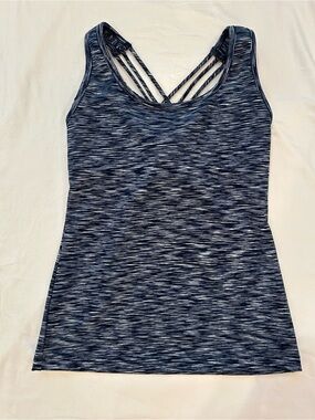 Hard Tail Strappy Space-Dye Tank Top - Navy/Charcoal